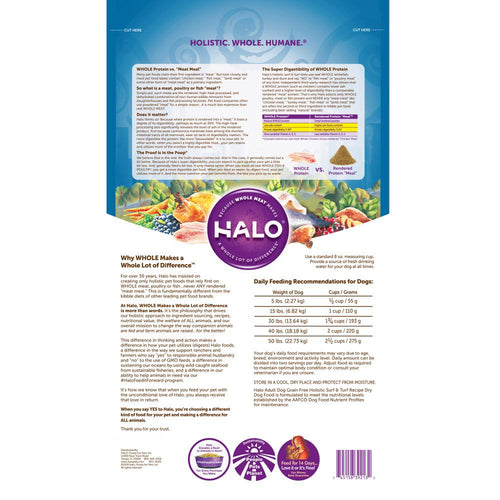 Halo Adult Grain Free Holistic Surf & Turf Recipe Dry Dog Food