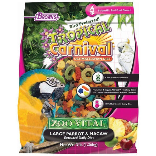TROPICAL CARNIVAL ZOO-VITAL LG PARROT & MACAW