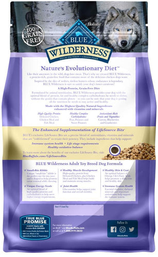 Blue Buffalo Wilderness Grain Free Chicken High Protein Recipe Toy Breed Adult Dry Dog Food