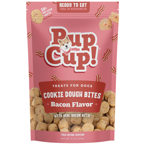 Pup Cup Cookie Dough Bites Bacon Flavor Treats for Dogs