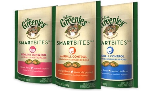 FELINE GREENIES™ SMARTBITES™ Healthy Skin & Fur Treats Salmon Flavor